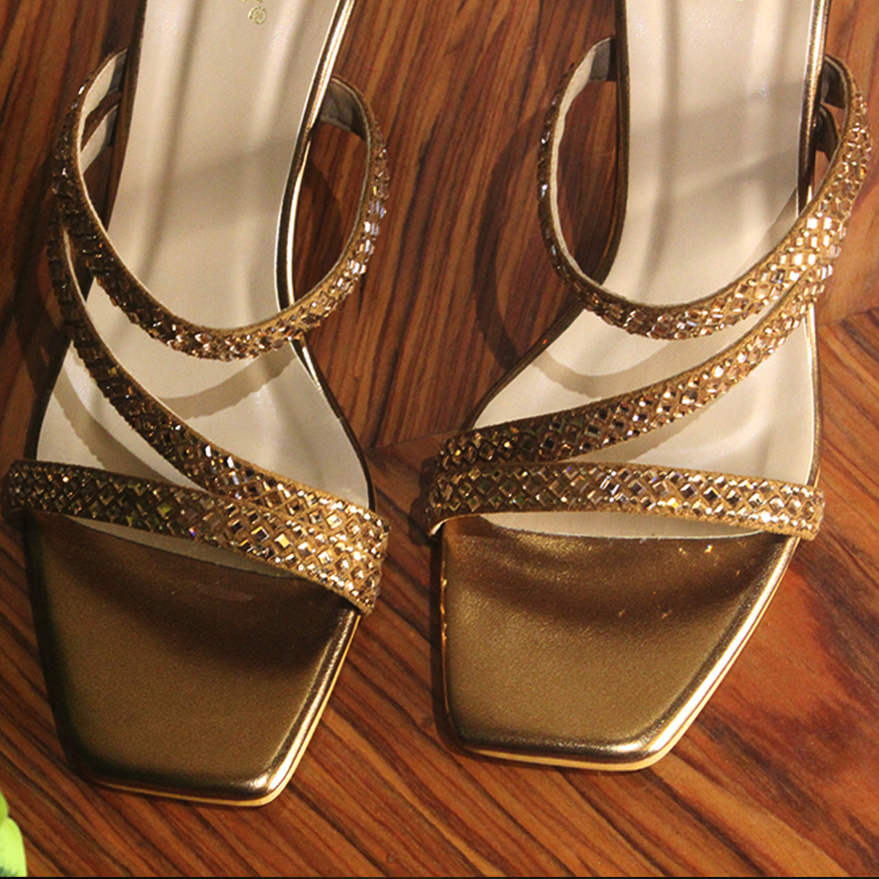 Bronze Chic Strappy Heels