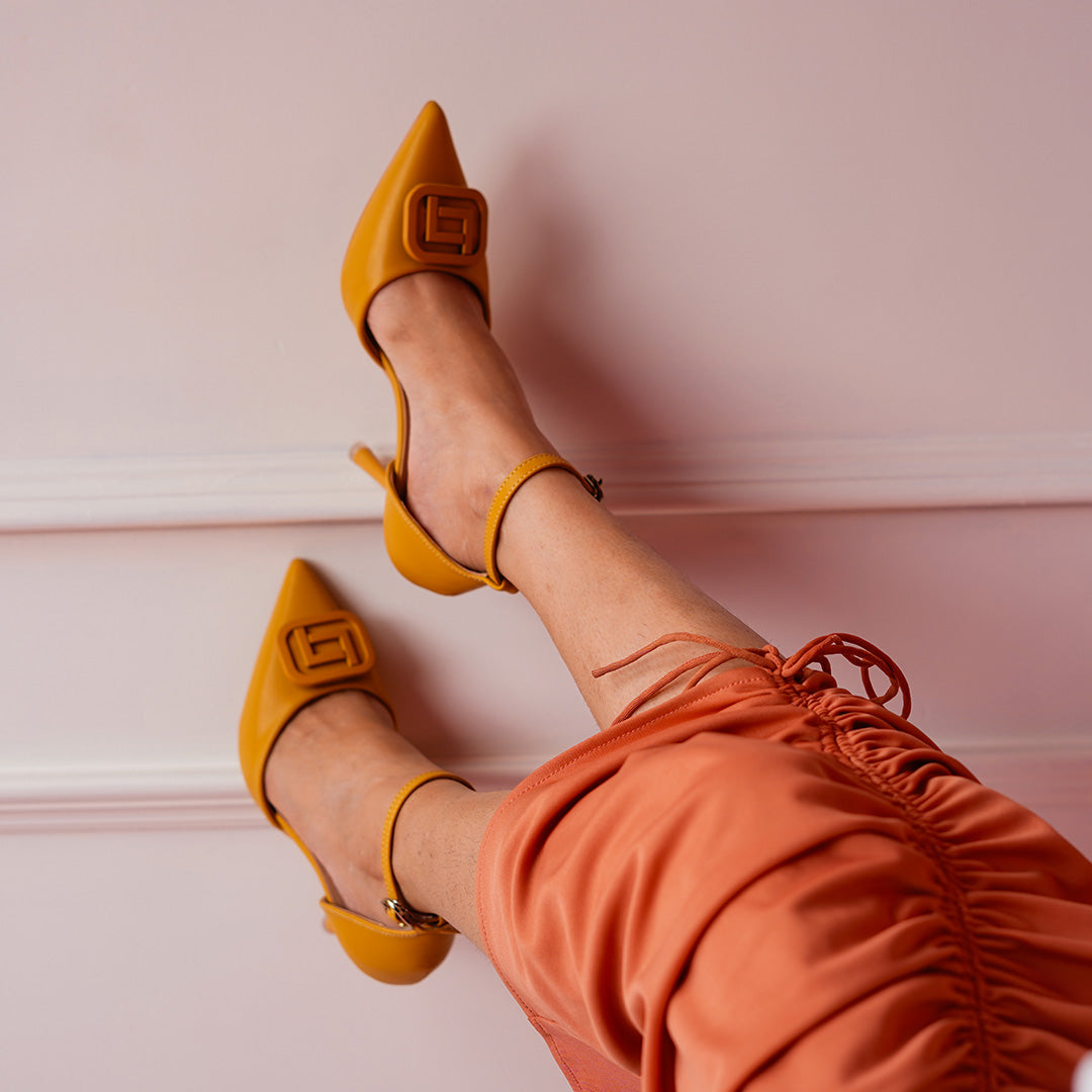Mustard Broche Heels