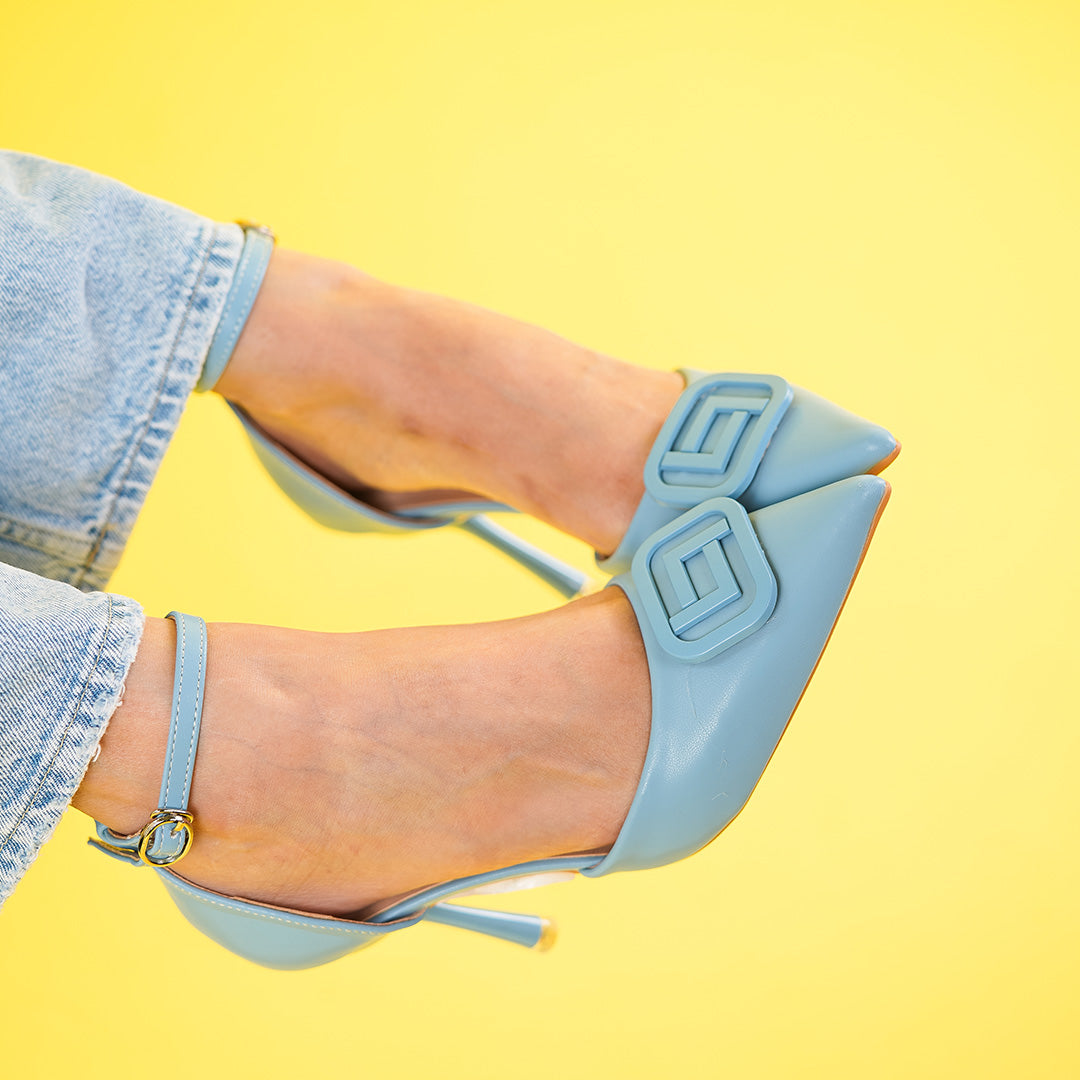 Powder Blue Broche Heels