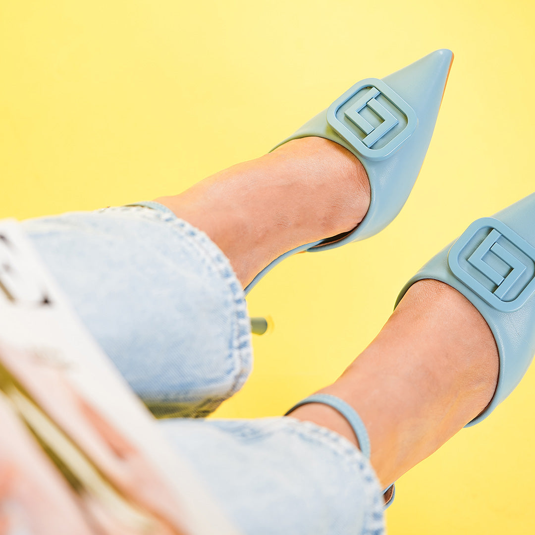 Powder Blue Broche Heels