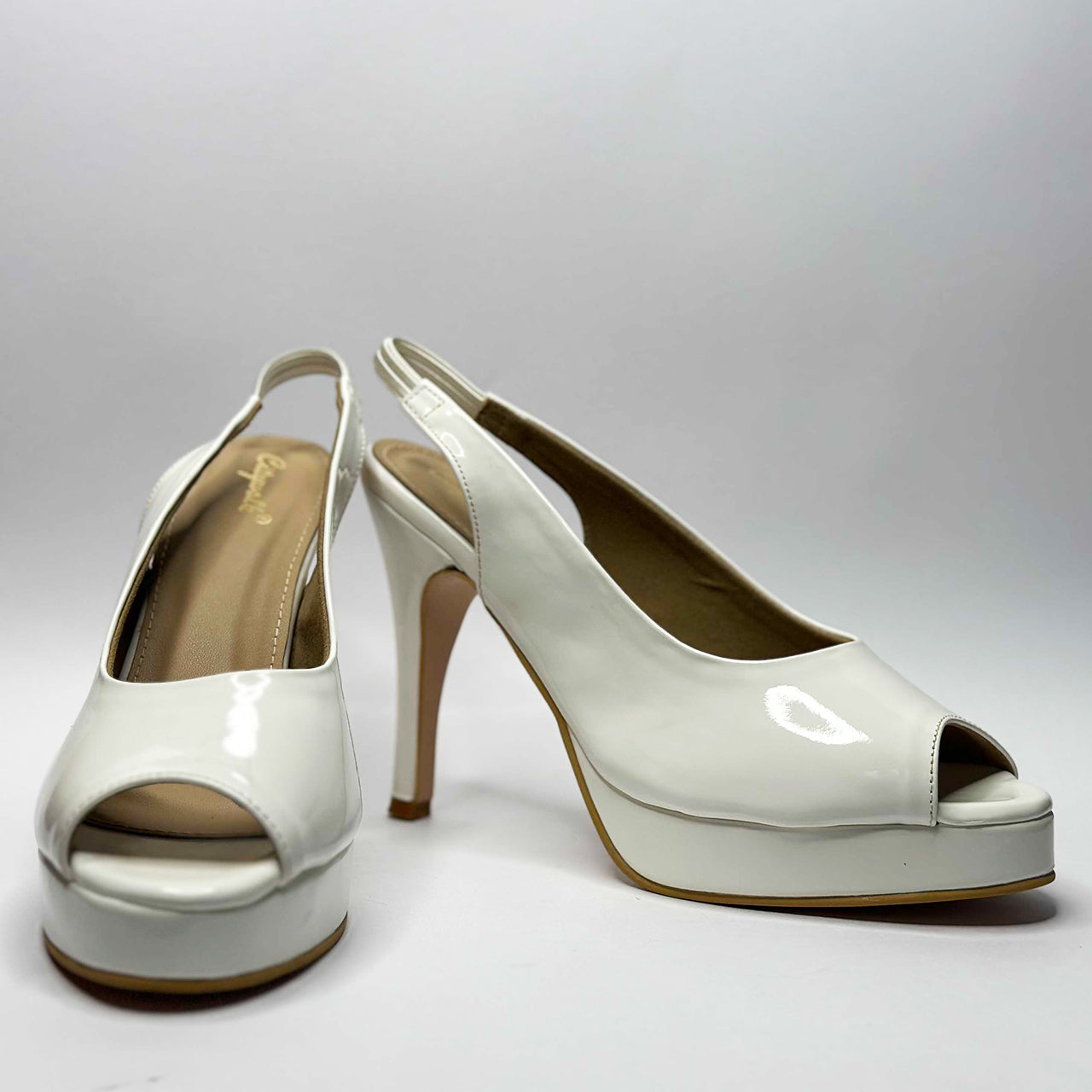 White Peep Toe Pumps