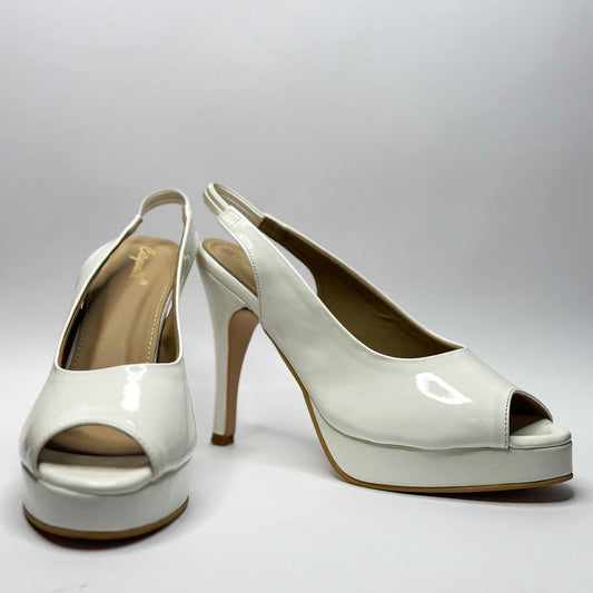 White Peep Toe Pumps