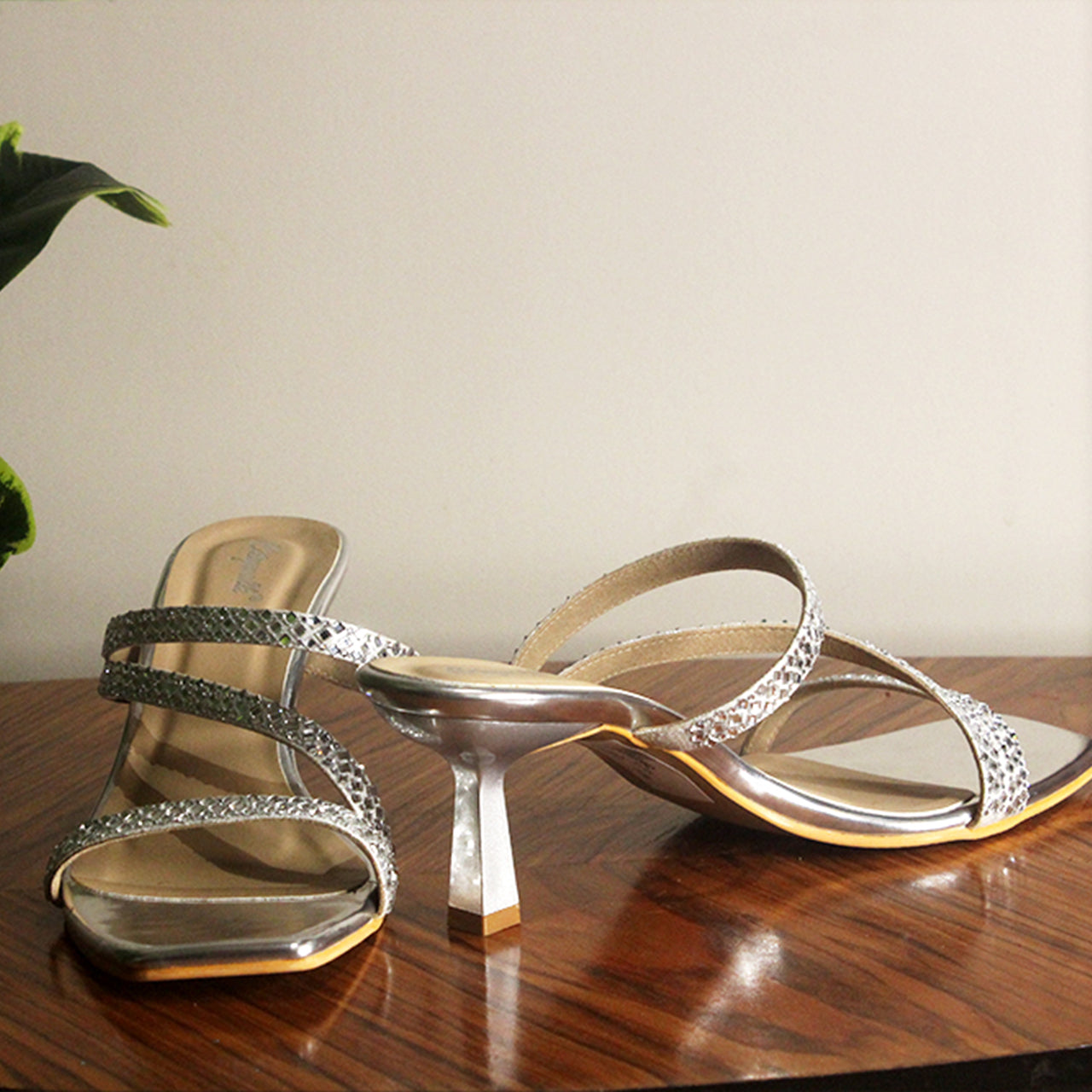 Silver Chic Strappy Heels